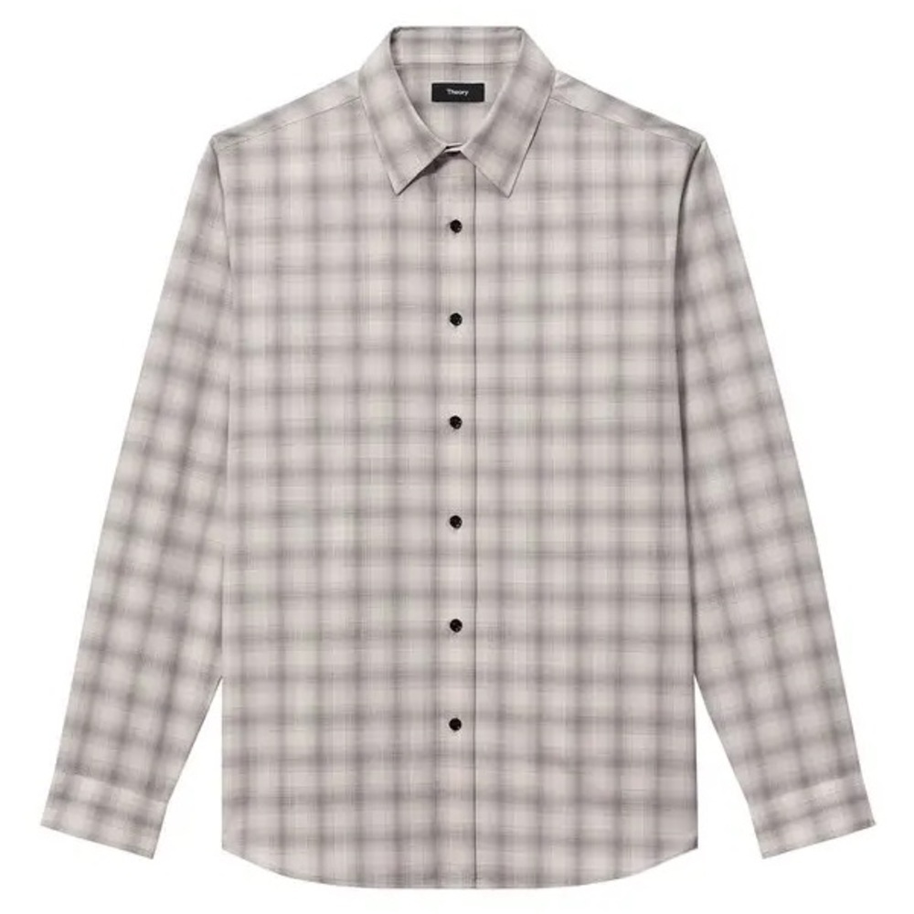 NWT Theory Irving 100% Virgin Wool Plaid Men’s Button Down Shirt Size Small
